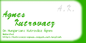 agnes kutrovacz business card