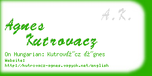agnes kutrovacz business card